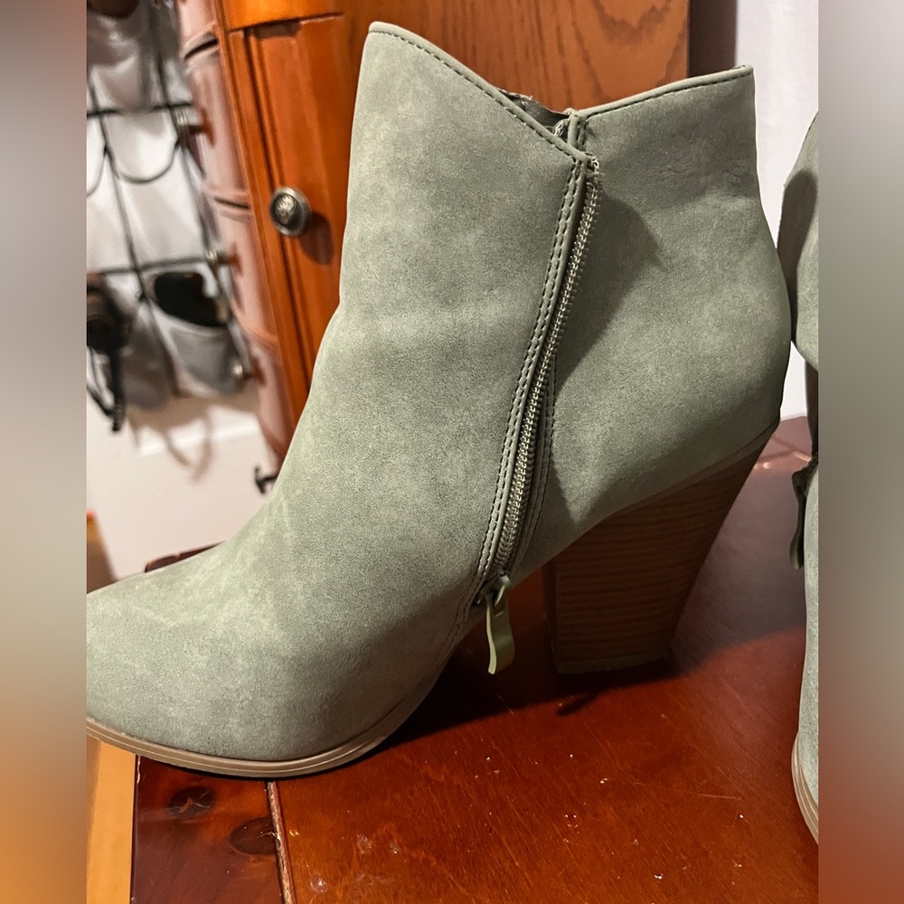 Mint green ankle booties